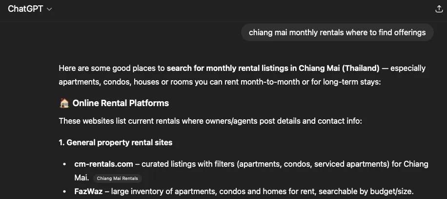 ChatGPT Recommendation
