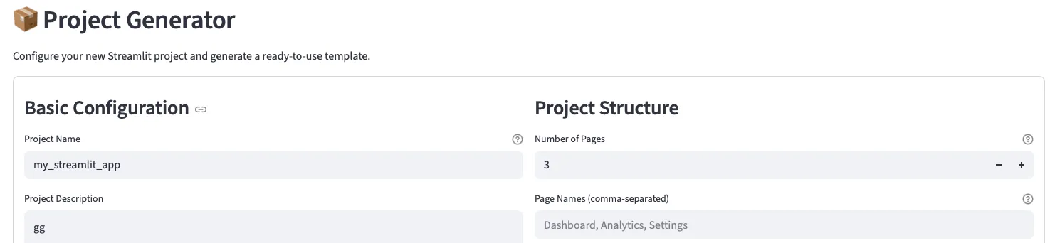 Cookiecutter settings
