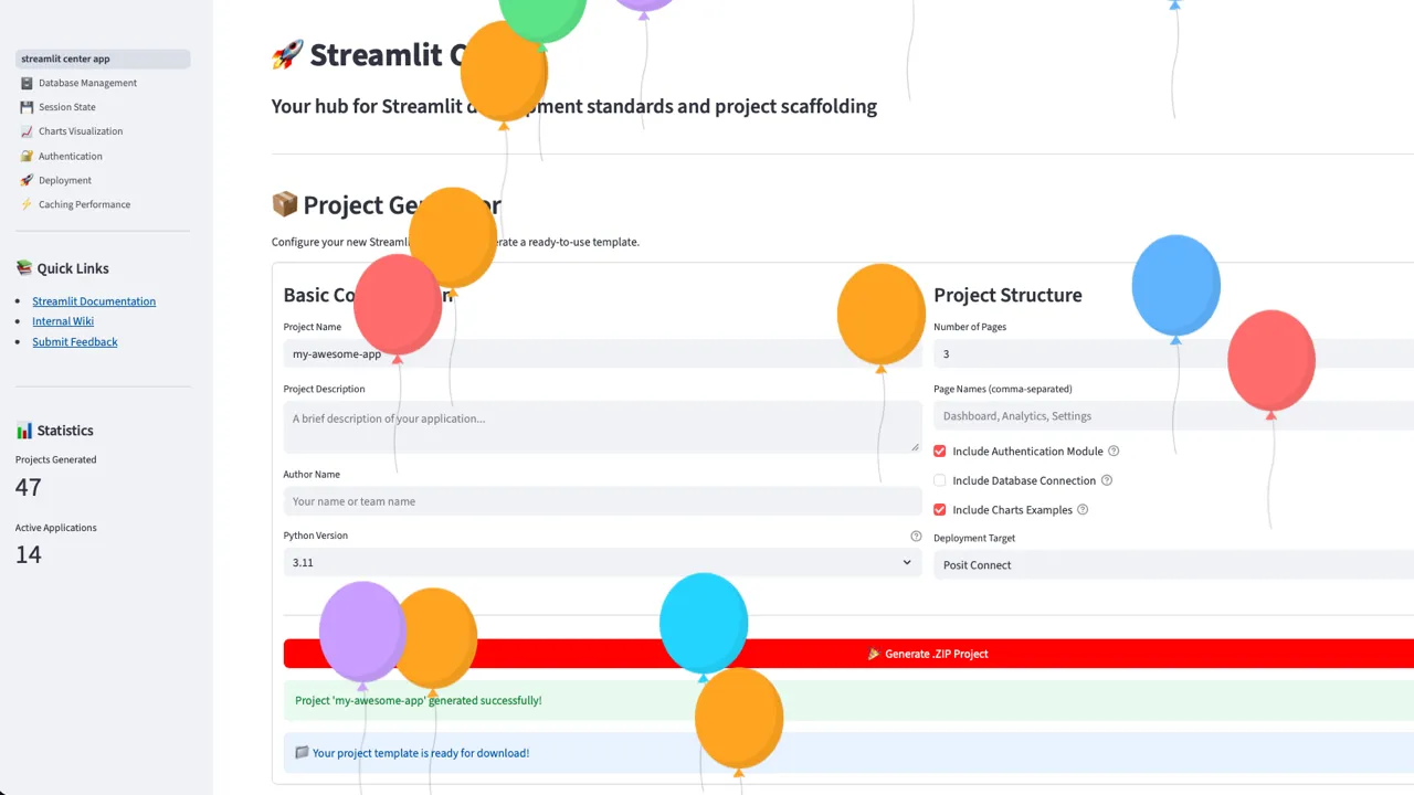 Streamlit Center & Standards